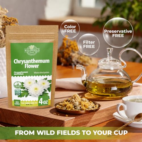 Image of 4 oz. Chrysanthemum Flower Herbal Tea (Chrysanthemum Morifolium) - 113g Dried Chrysanthemum Petals Herb Te De Crisantemo
