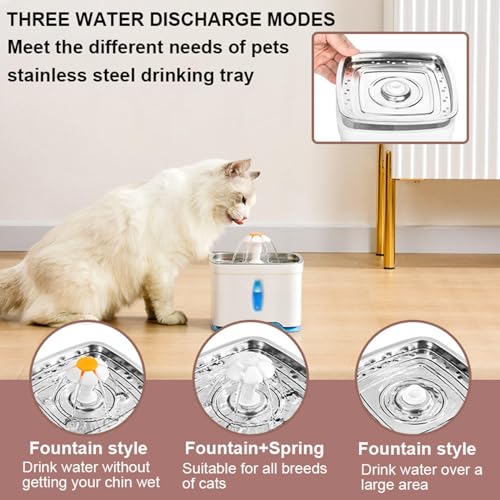 Fuente automática para gatos de acero inoxidable 2.5L miniatura 5