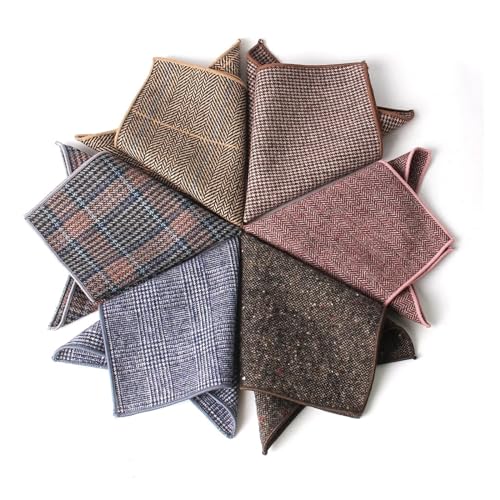Mouchoir en laine costume serviette de poche plaid à chevrons