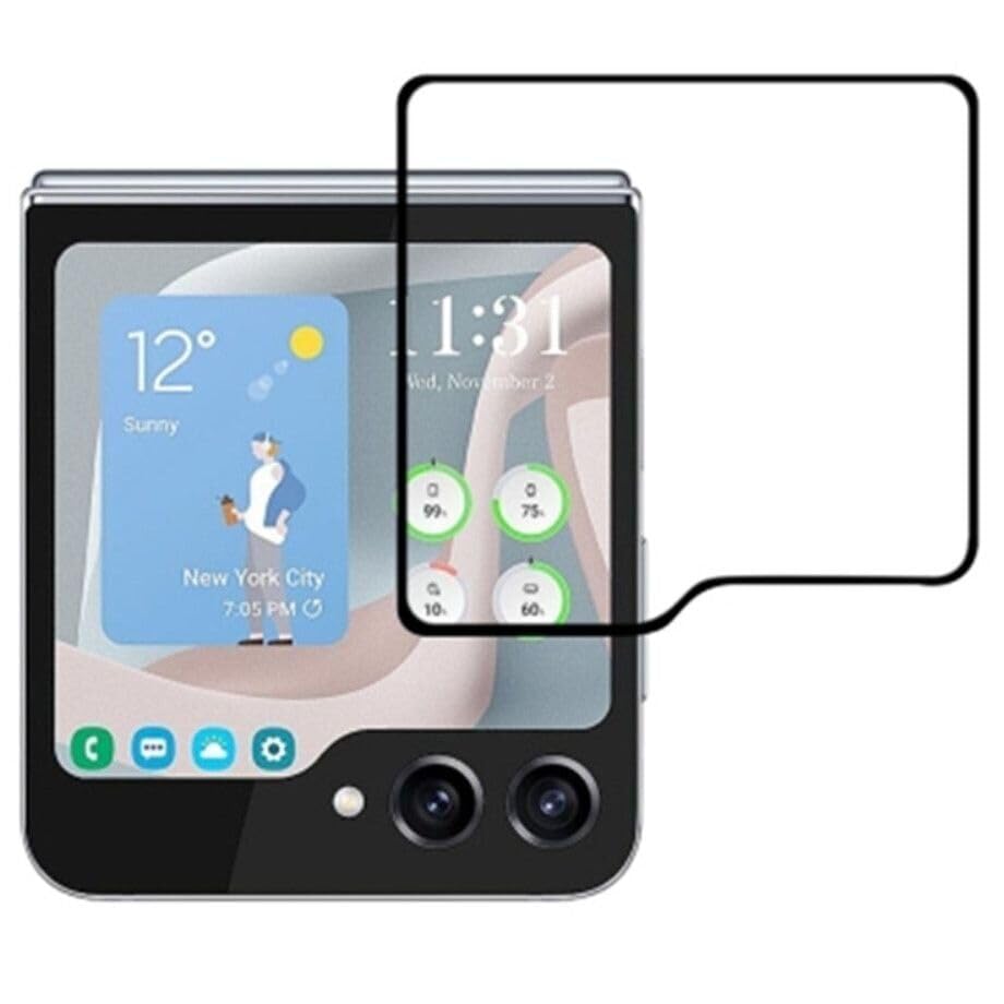 Zubitech Screen Protector for Samsung Galaxy Z Flip 6 Front Tempered Glass Full Coverage Screen Guard 9H Hardness Anti Fingerprint Scratch Resistance for Samsung Galaxy Z Flip 6 (5D Clear)