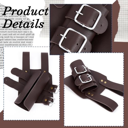 Image of GORGECRAFT Brown Sword Holster PU Leather Medieval Retro Dagger Adjustable Protective Cover Case Shoulder Back Sheath Bu