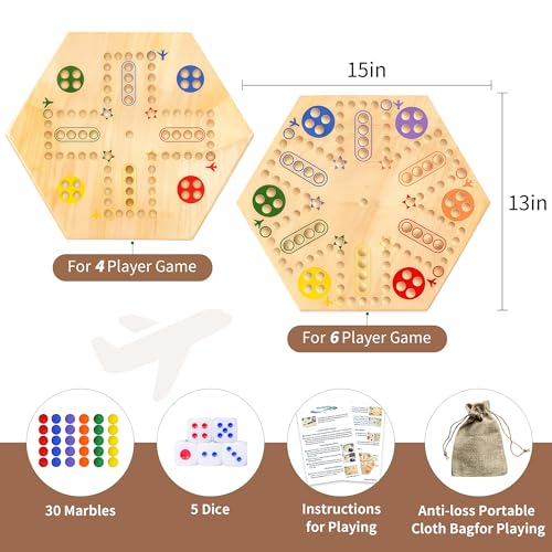Wooden Wahoo Juego de Mesa de Madera para 4 a 6 jugadores miniatura 4