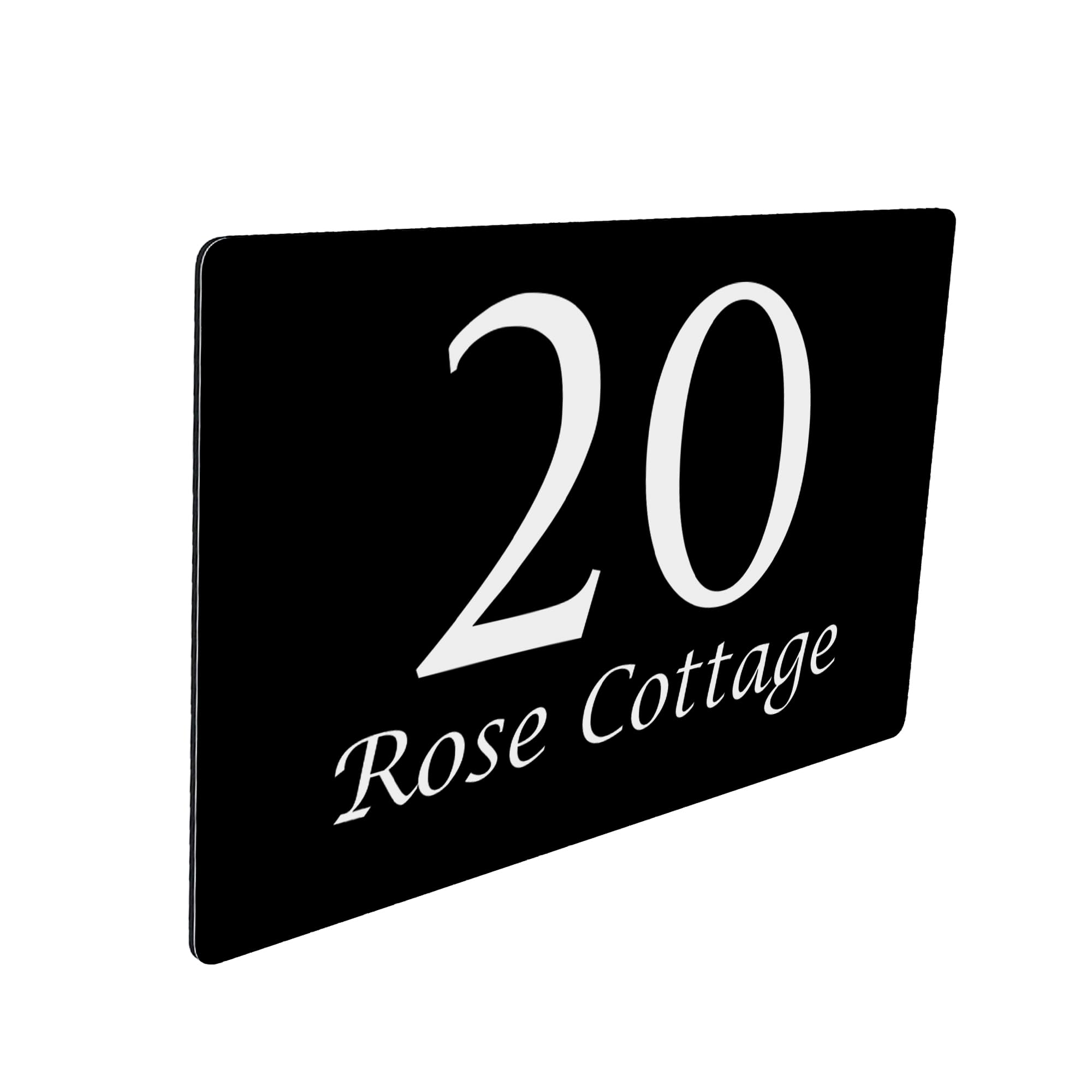 Housics Personalised House Number Plaque, Door Sign, Black, 280mm x 160mm — image 1
