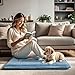BVAGSS Hundebett Kleine Hunde Reversible, kühl und warm Matten Hundekissen, Waschbar Hundematte für klein mittel große Hunde XH080 (45x33cm,Blau)