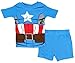 Marvel Big Boys' Avengers 4-Piece Cotton Pajama Set, Blue, 6