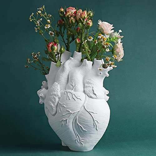 Lenrixoxe Anatomical Heart Vasevases For Flowers Creative Heart-Shaped Sculpture Customized Vase Heart-Shaped Art Resin Vase Desktop Home Decoration Decoration Gift Vases For Living Room Decorations #TOP4
