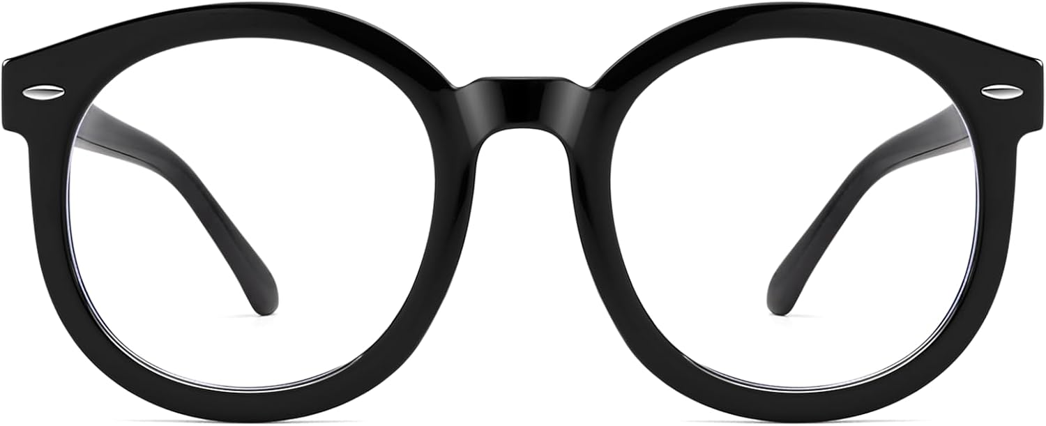 Dollger Oversized Round Blue Light Blocking Glasses for Women Big Large Chunky Frame Anti Bluelight Thick Glasses - Image 6