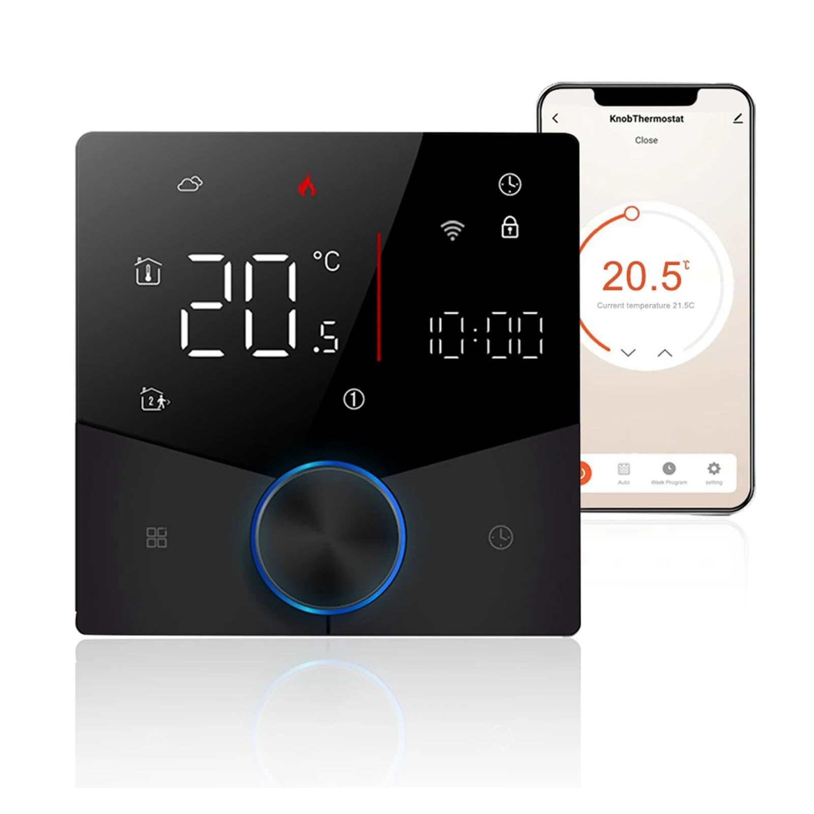 Smart WiFi Thermostat Voice Control Digital Weekly Programmable Temperature Controller Digital Smart Knob Thermostat