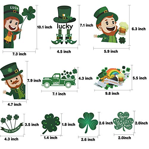 image for Garma 10 Sheet St Patrick's Day Window Decorations 141 PCS Window Deca