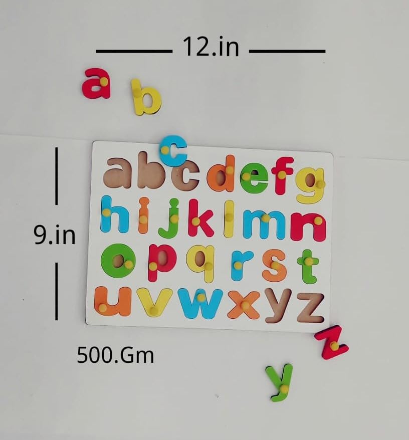 Image of Premium Wooden Alphabets Puzzle Board Toy Educational and Learning Toy for Kids Small English Alphabets