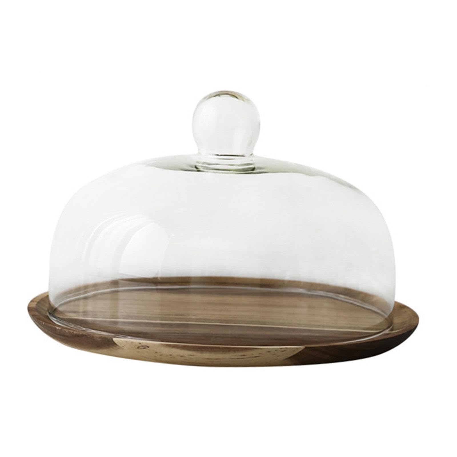 Soporte de Madera para Pasteles, Bandeja para Servir Pasteles, Bandeja para Servir Pizza, Plato para Pasteles, Expositor de Postres para Restaurantes, 25CM, Individual