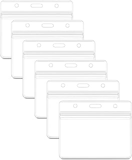 Horizontal Badge Holders Sealable Waterproof Clear Plastic Name Tag ID Card Holder (20)