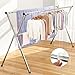 SYNMORE 1.6M Tendedero Plegable de Ropa, Tendedero Retráctil Plegable de Acero Inoxidable con 3 Estantes y 30 Ganchos, Secador y Organizador para Ropa Al Interior y Exterior en Casa y Hotel