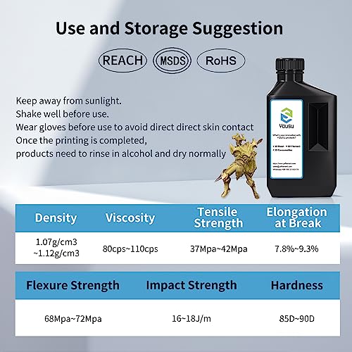 Image of YOUSU 3D Metal Printer, Fast Curing Gold Resin 1KG, Magical Metallic Effect Brass Color Resin for LCD DLP 3D Printing (1000g, Metal)