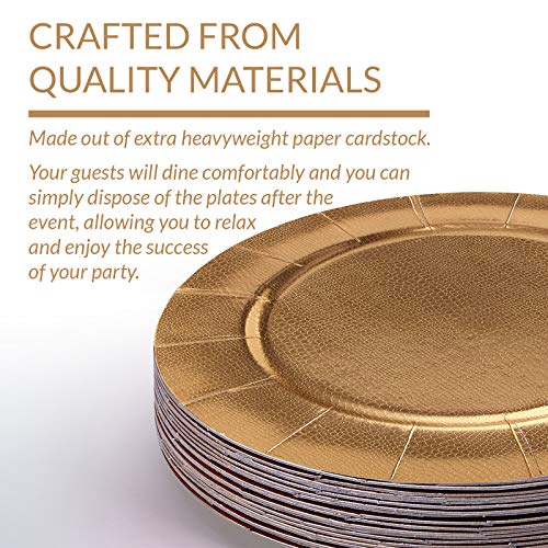 Disposable Round Charger Plates - 40Pc (Gold) #TOP3