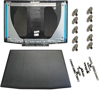 Laptop Replacement LCD Top Back Cover Case Compatible for Dell G3 15 3590 0747KP 747KP 15-3590 G3 3500 P89F Shell Black with Blue Logo and Hinges