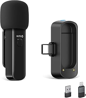Wireless Lavalier Lapel Microphone for  iPhone, iPad ，Android Mini Microphone Cordless Omnidirectional Condenser Recording Mic for Interview Video Podcast Vlog YouTube