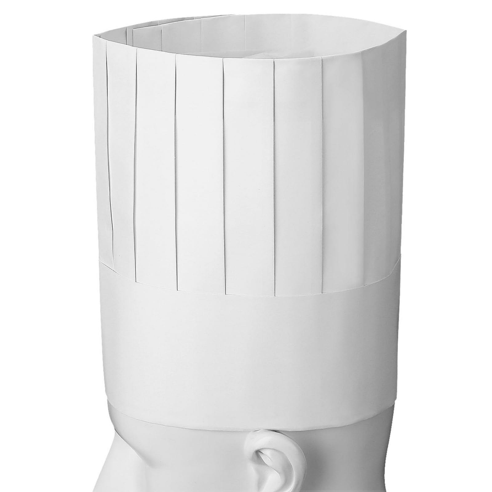 WILLBOND Ensemble de toques de Chef jetables en Papier de 22,9 cm, Chapeau de Chef Blanc réglable pour Homme, Femme, Cuisine, Restaurants, Blanc Brillant, Taille Unique