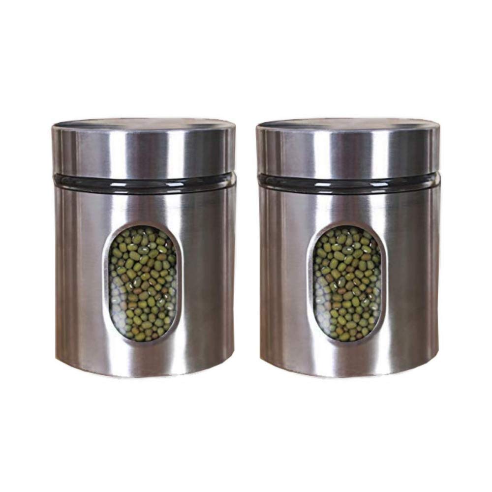 Femora Juego de 2 tarros de cristal con ventana de cristal, 700 ml, 2 unidades, repuesto de tapas