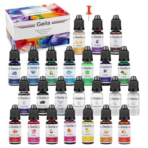Geila Alcohol Ink Set - 24 Bottles Vibrant Colors Alcohol-Based I...