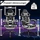 SUKIDA Gaming Stuhl Computerstuhl Ergonomischer Gaming Chair mit Fußstütze Bürostuhl Ergonomischer Computerstuhl mit Lendenwirbelstütze BlackGrey