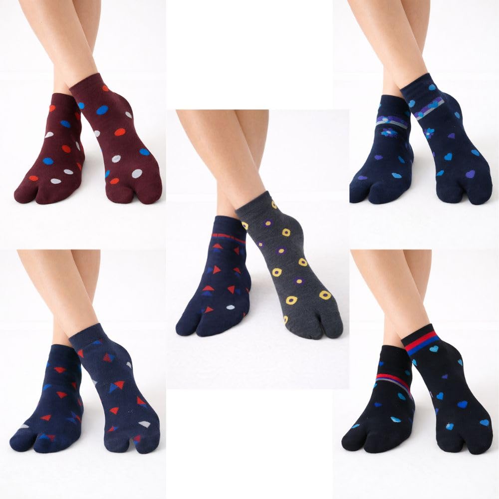 Sock for Women's Girls Thumb Socks Ankle Length Soft Cotton Multicolored Socks Combo Pack of 5-picture-26