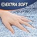 OLANLY Bathroom Rug Mat 24x16, Extra Soft and Absorbent Polyester Bath Rugs, Non-Slip Plush Shaggy Bath Carpet, Machine Wash Dry, Bath Mats for Bathroom Floor, Tub and Shower, Blue