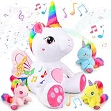 IUPPA Unicorn Stuffed Animals Plush Unicorn Toys Stuffed Mommy Unicorn Interactive Musical Plush Toy Light Up Music Set Gifts for Girls Kids Birthday Gift