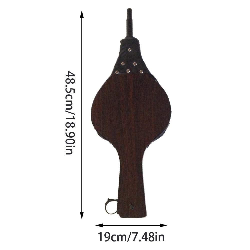 Soffietto in legno per camino, soffiatore manuale in legno, per barbecue, camino, ventilatore a mano, accessorio per camino, ventilatore per barbecue, camino, ventilatore marrone, con
