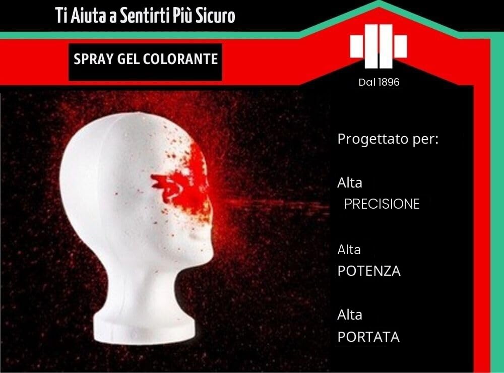 Hoernecke Tiw Farb Spray anti-aggressione in formato tascabile, in gel, da tenere in borsa, zaino o giacca, 20 ml