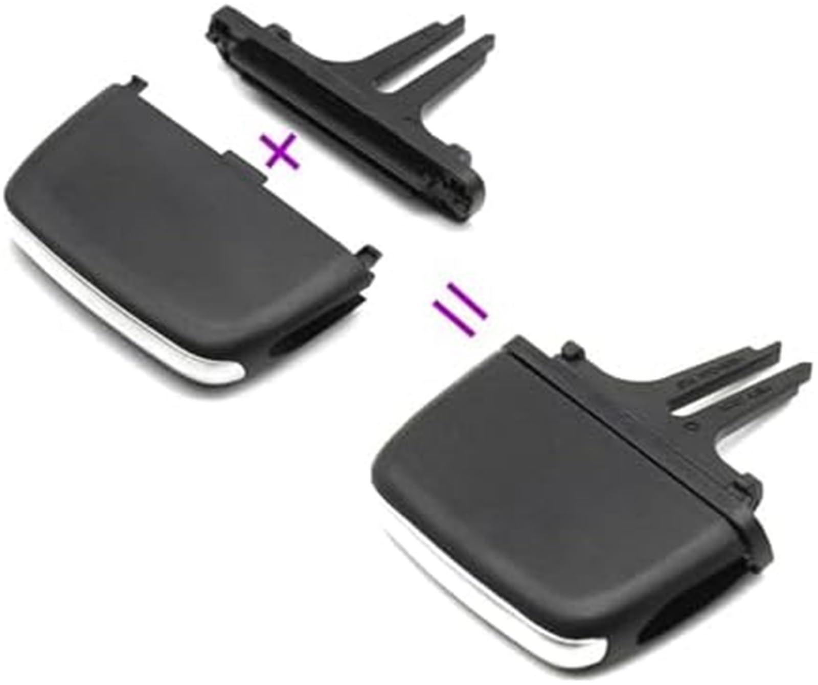Wylot powietrza w samochodzie, dla Volvo Xc90 V90 S90 2016-2024 przedni tylny klimatyzator Ac Vent Grille pokrętło suwaka Tab Clip zestaw Klips do nawiewu samochodowego(BLACK 4 Pcs)