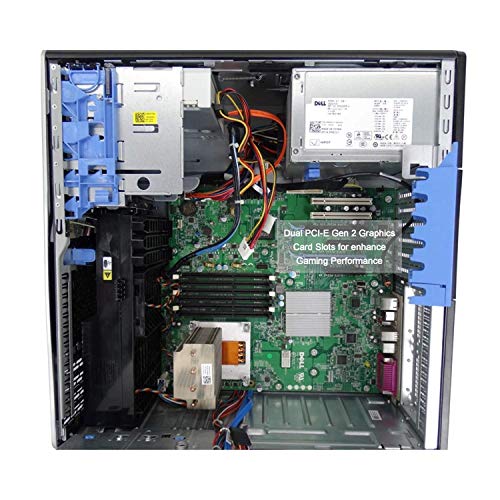 Image of (Refurbished) Dell Precision T3500 Tower High Performance Business Desktop, Intel Core XEON-W3550 3.06GHz up to 3.33GHz, 12GB RAM, 500GB HDD, 256GB SSD (Boot), DVD, Windows 10 Professional, Black