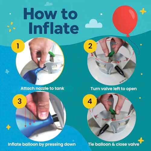 Airloons 9.5in Standard Helium Balloon Kit - Disposable Portable Helium Tank for Balloons at Home - Includes Helium Tank, 30 Latex Balloons, Curling Ribbon - Image 5