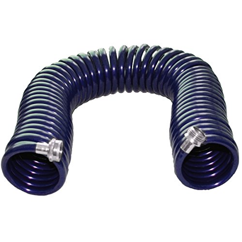 Image of SpringHose Drinking Water Safe Coil Hose Flexible Recoil Garden Hose - Lightweight Corrosion Resistant Coiled Garden Hoses, Retractable Blue Garden Hose 3 /8 in by 50-Foot Made in Canada