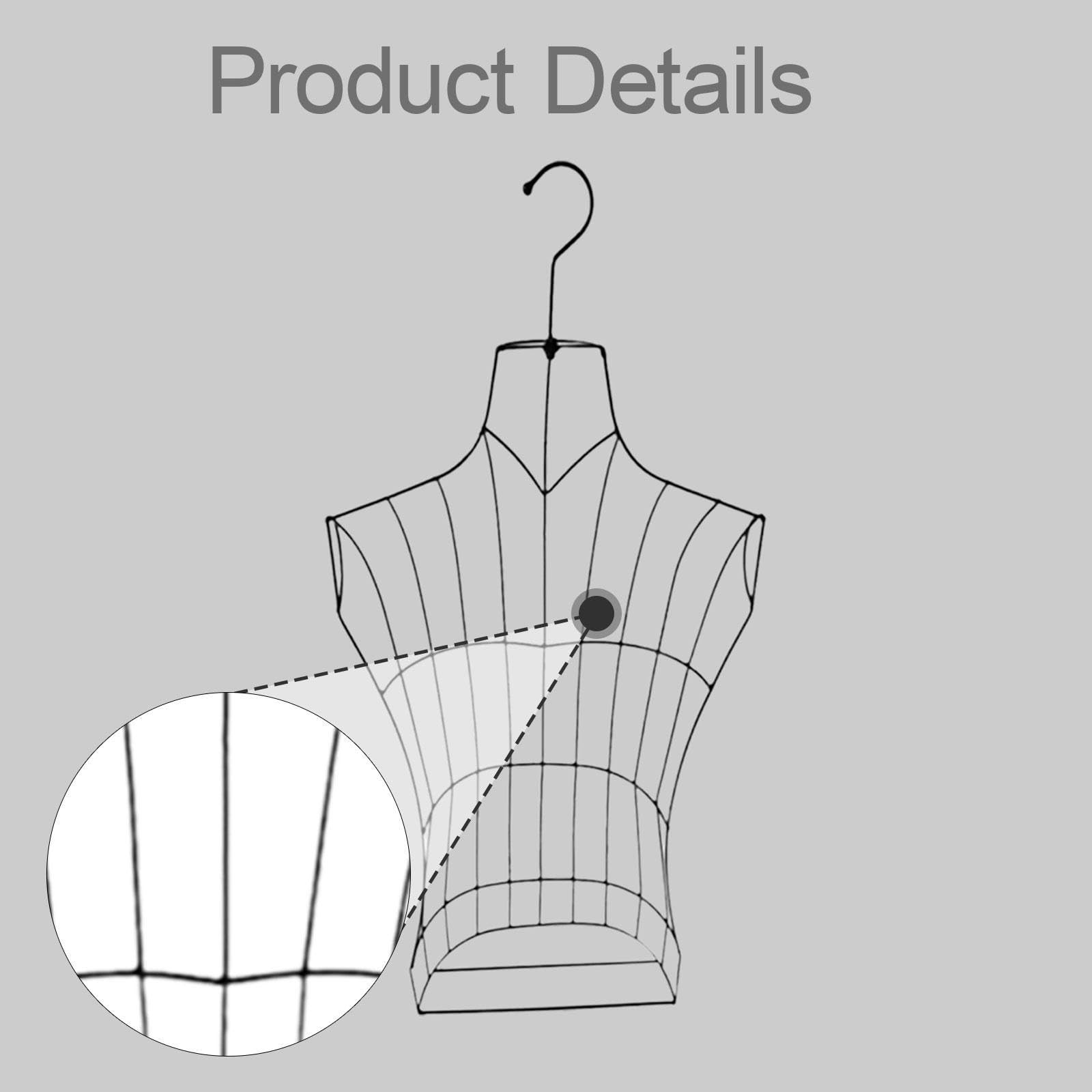 Hängende Männliche Halbkörper Torso Mannequin Torso Oberkörper Stabile Platzsparende T Shirt Display Schneiderpuppe für Geschäfte Und Anzugshows, Schwarz