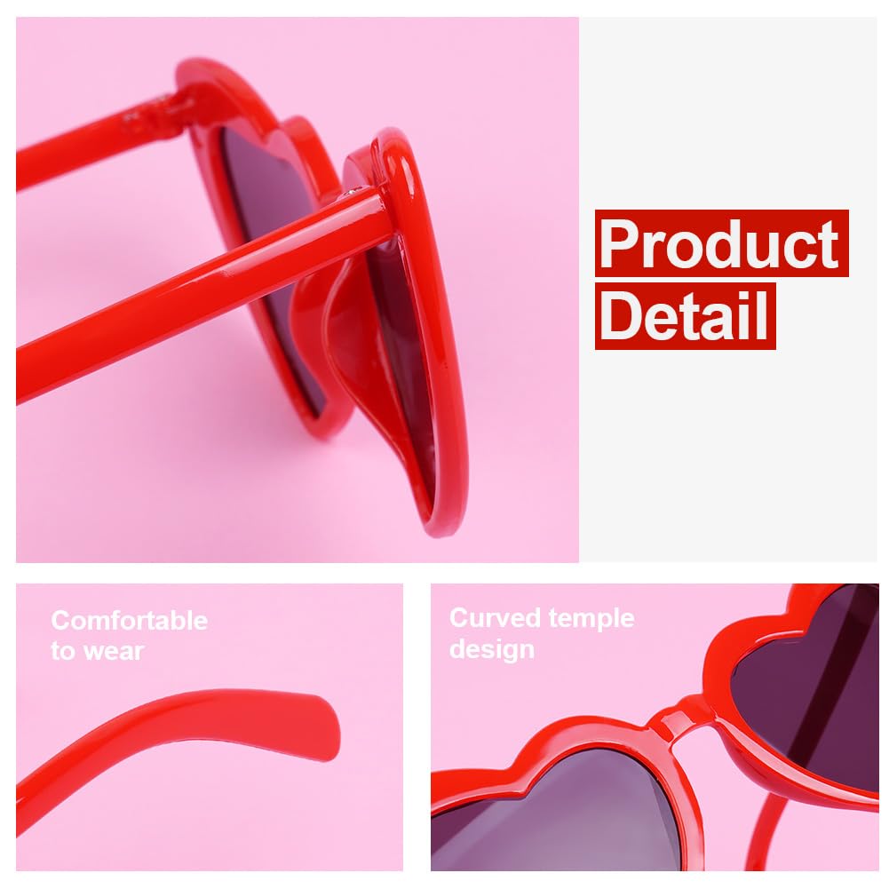 Ainiv Occhiali da Sole a Forma di Cuore, 2 Paia di Occhiali Vintage Cat Eye Love, Protezione Solare UV400 e Protezione UV Lenti Grigie Nere, per Donna Uomo Bambini Party