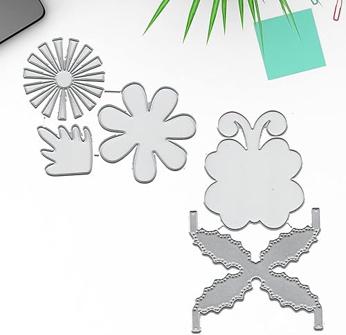 Miniatura 3 de Troqueles de flores de metal para hacer tarjetas, marco de mariposa de primavera, troqueles de corte de marco de flores para decoración de