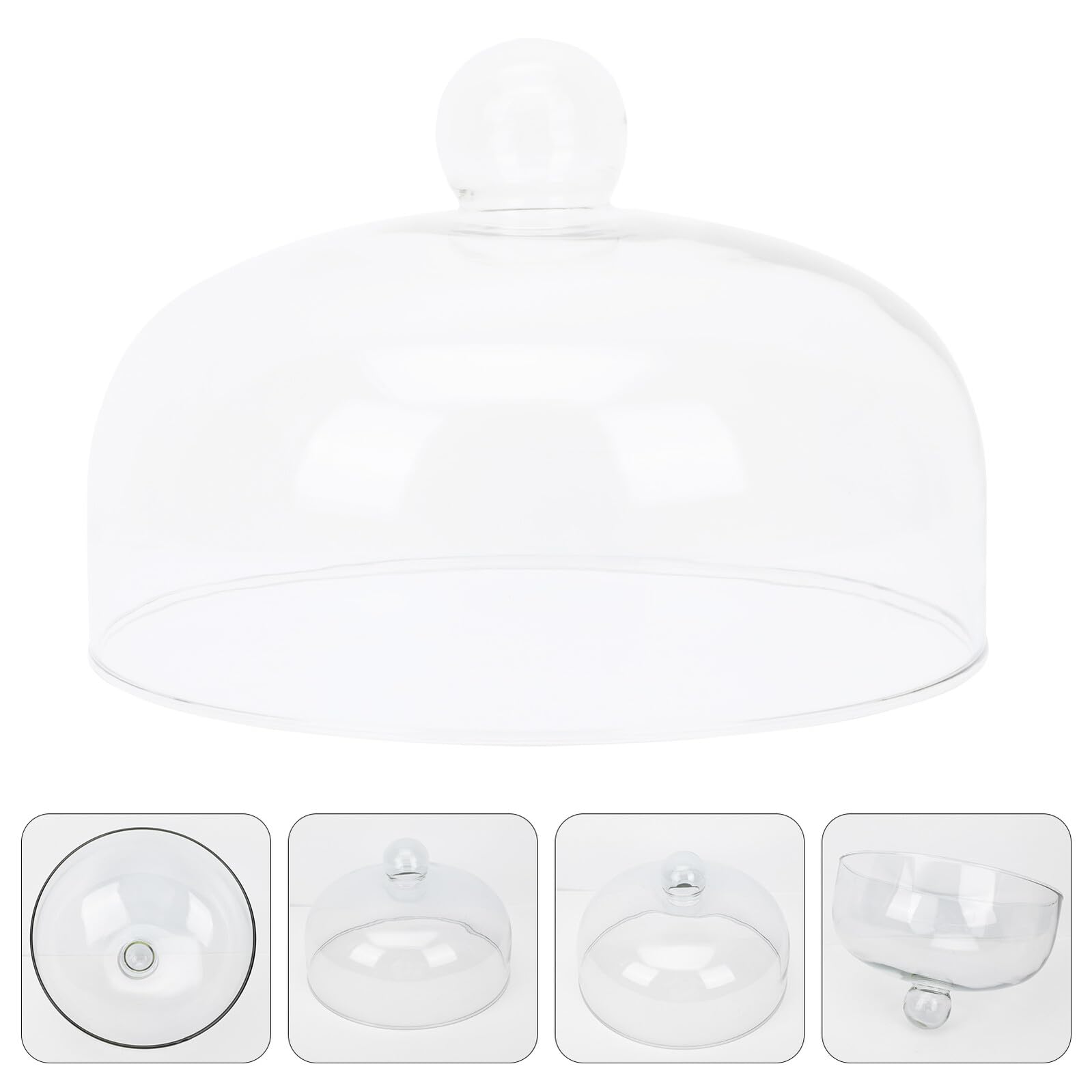Cubierta de Vidrio Redonda para Alimentos sin Plomo, Diseño Transparente y Fácil de Manejar, Protector Antisalpicaduras Adecuado para Microondas y Fiestas