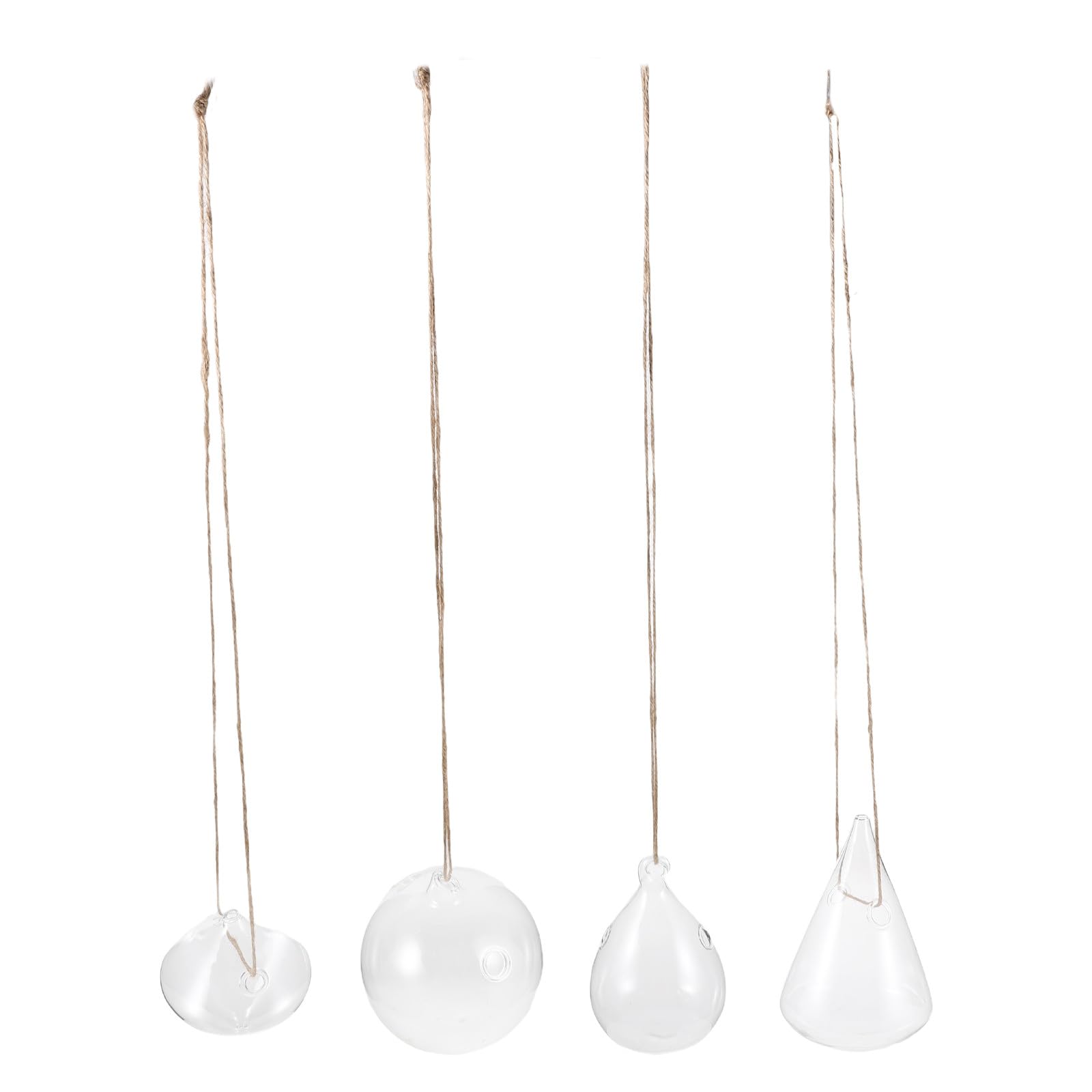 Lurrose Lot de 4 jardinières suspendues en Verre : vases muraux hydroponiques - Stations de Propagation pour Plantes aériennes et Fleurs d'intérieur - décoration de fenêtre.
