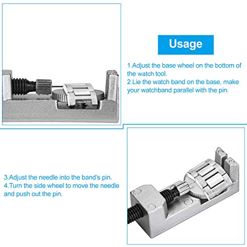 Coyaho Watch Link Remover Kit, Watch Band Tool Link Removal Tool Watch Pin Removal Tool Watch Sizing Tool, Watch Band Link Remover with 12 Extra Punch Pins