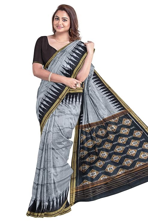 Image of Handmade Pure Bomkai Silk Saree Khandua Natural Silk Ikkat Saree For Women /Ethnic Wear /Traditonal Saree /Handloom Saree With Regular Fit Blouse Piece