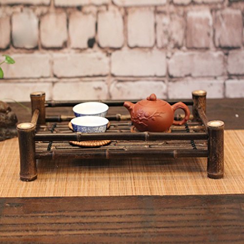 Mesa de chá de bambu clássica chinesa da Homozy – 25 x 13 x 6,5 cm