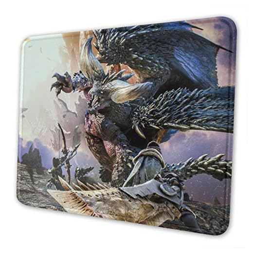 Monster Hunter Mouse Pad with Stitched Edge Premium-Textured Mouse Mat Non-Slip Rubber Base Rectangle Gaming Mousepad for Laptop Computer Office & Home (10 X 12 X 0.12 in)