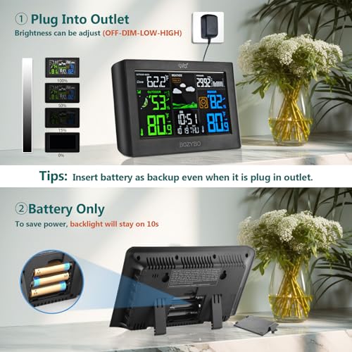 Bozybo KA001 Weather Station Wireless Indoor Outdoor Thermometer: Digital Weather Thermometer thumb #4