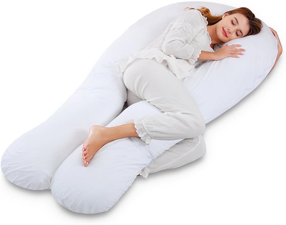 Pregnancy Pillow, Maternity Body Pillow with Jersey Cotton Cover