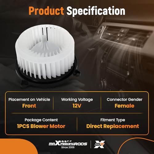 Image of maXpeedingrods HVAC Heater Blower Motor Assembly 8710304050 Fits for Toyota Tacoma 2016-2022 L4 2.7L Tacoma 2016-2022 V6 3.5L, Heater Blower Motor # PM5197 75106