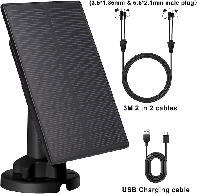5W Trail Camera Solar Panel, 12V Solar Battery Kit Build-in 5200mAh Rechargeable Battery, Hunting Accessories for Game Camera IP65 Waterproof, Continuous Solar Power for Trail Camera - Image 6