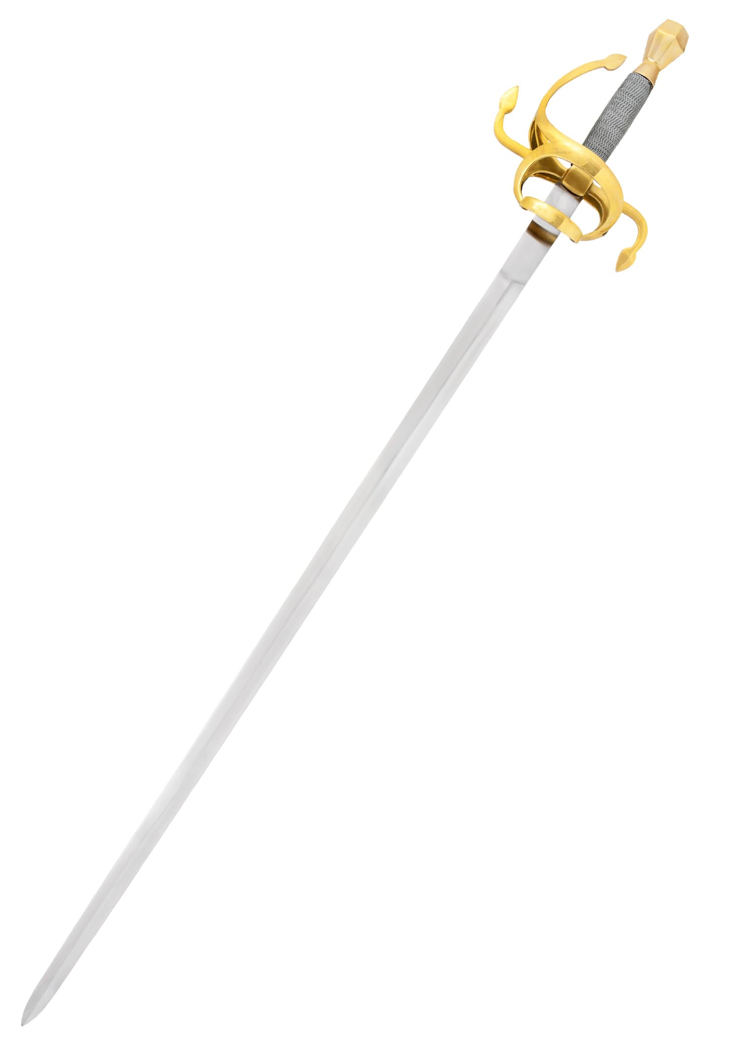 Battle-Merchant - Rapier Replik aus dem 17. Jahrhundert aus Stahl handgeschmiedet - Mittelalter - echt für Erwachsene - aus Metall