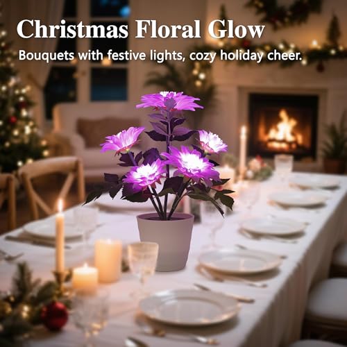Image of Artificial Sunflower Flower Lamp, Anniversary Christmas Birthday Gifts for for Women Mom Granddaughter Girlfriend Friend Wife, Dimensions Night Light Decor for Bedroom Bar Coffee Shop