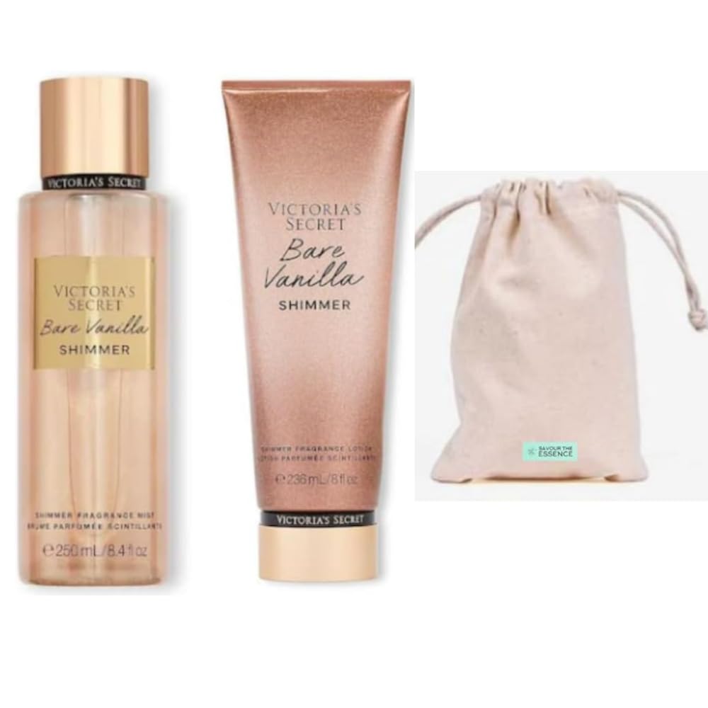 VS Bare Vanilla Body Spray Shimmer and Lotion Shimmer Gift Set for